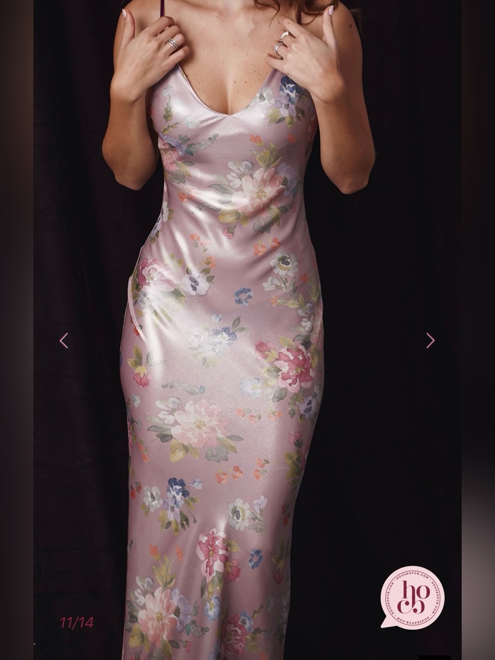 House of CB ARIA mauve Floral Maxi dress - Picture 15 of 16